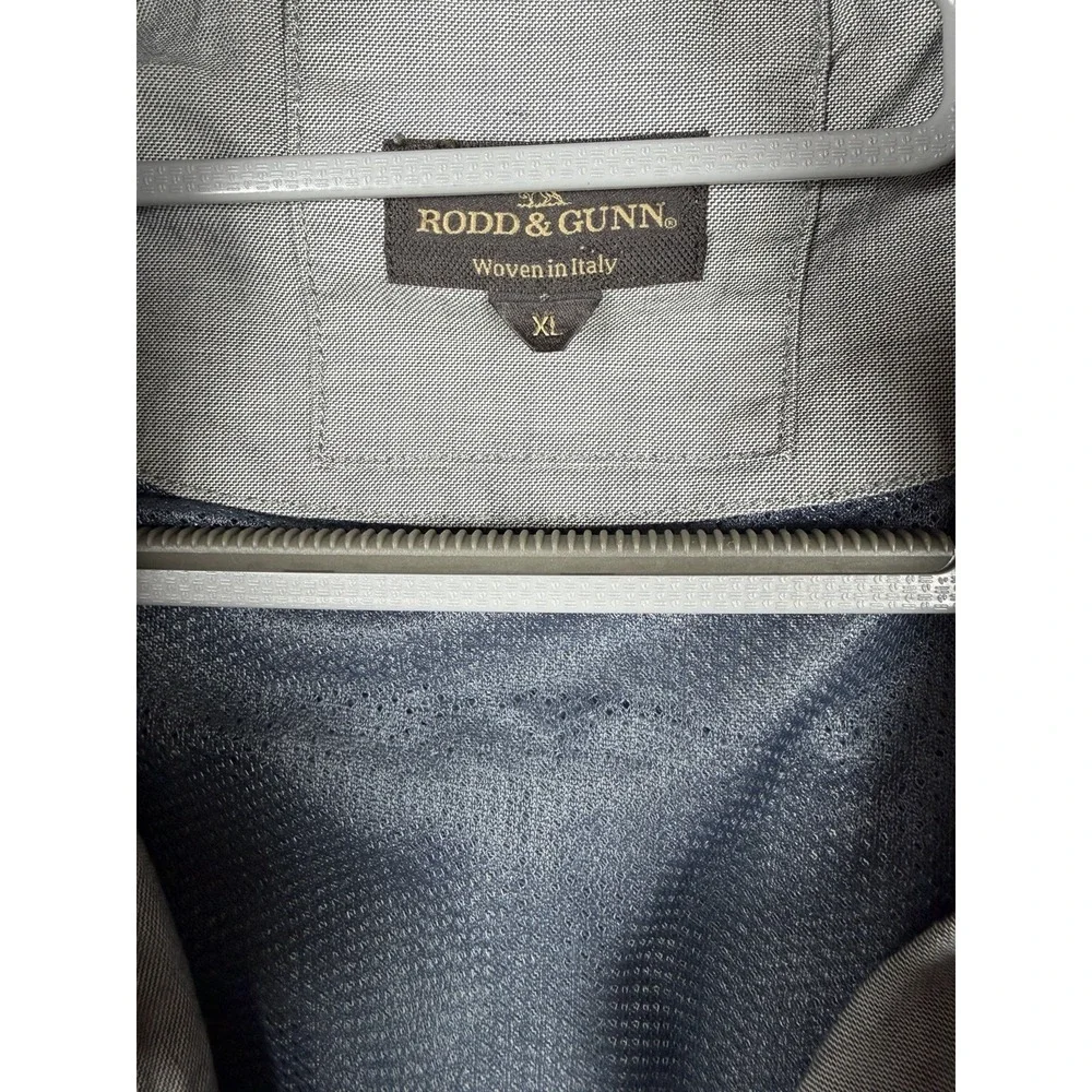 Rodd & Gunn Mens XL Gray Cotton Blend Bomber Jacket Woven in Italy Full Zip